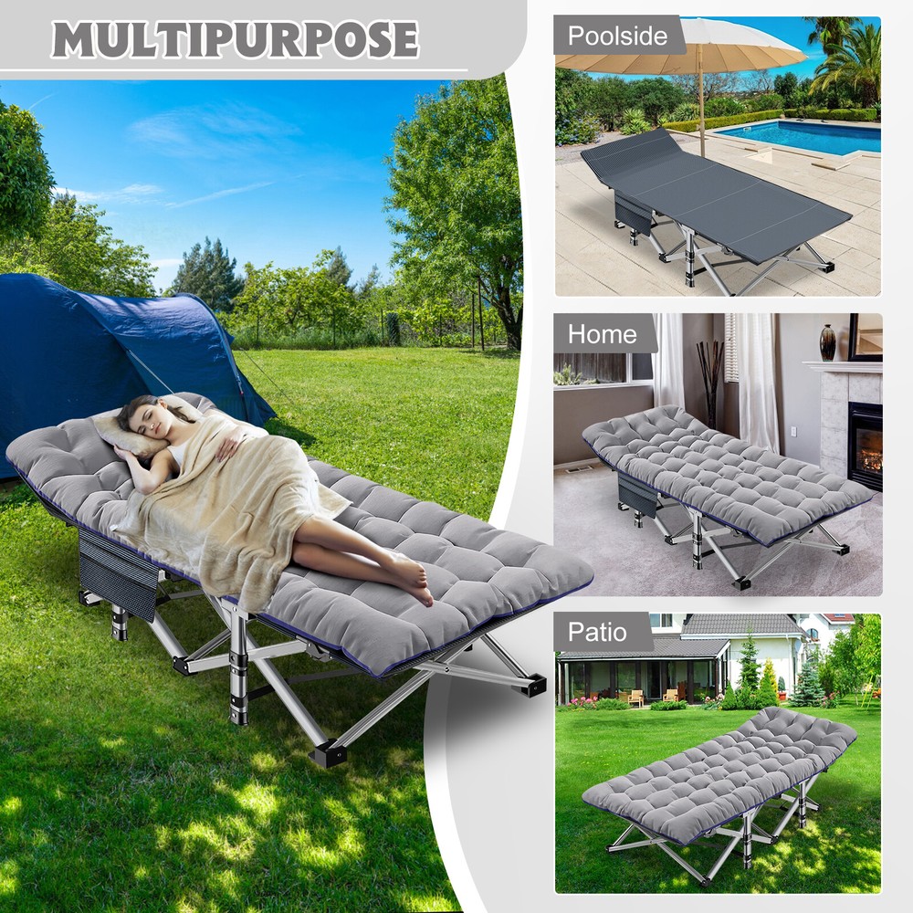 Barbella Folding Camping Cot folding Bed Military Cot Sleeping Bed With Bag Mat