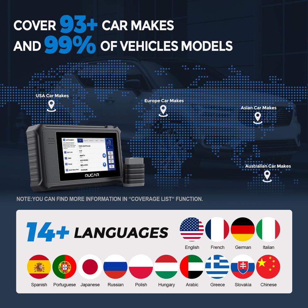 MUCAR VO6 All Systems Auto Diagnostic Scanner OBD2 Scanner E-CU Coding 28 Resets