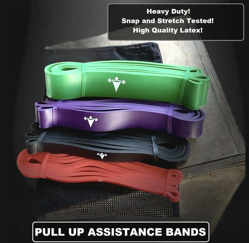 Resistance Bands Heavy Duty Weightlifting Pull Up Set Exercise Workout Power WOD