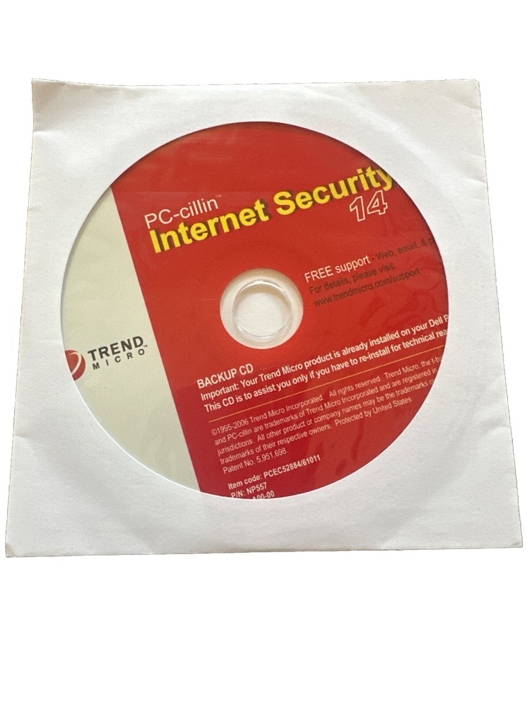 PC-cillin Antivirus 14 Internet Security Software Trend Micro Back Up CD NEW!