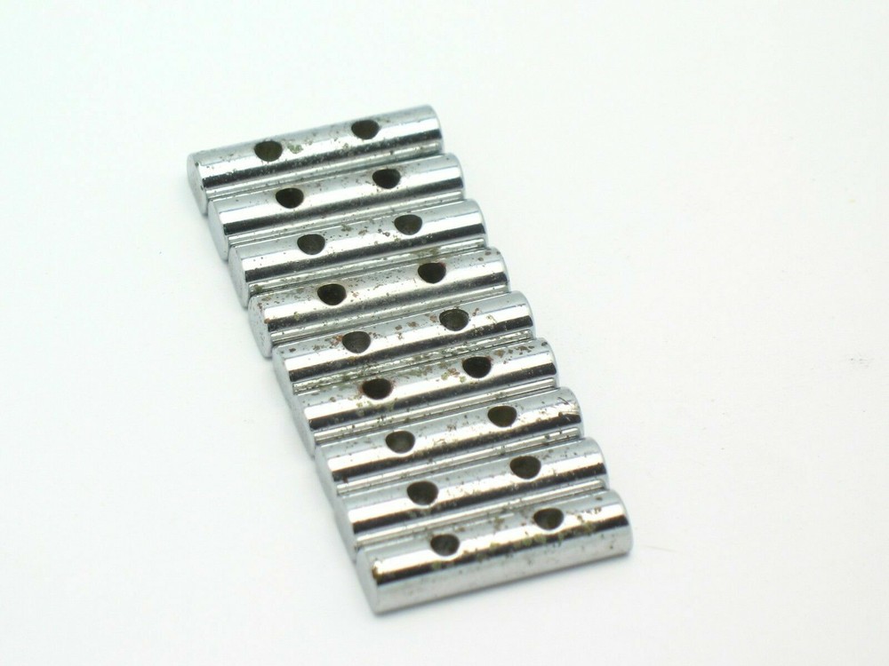 Brass string retainer - 2 string, short bar style, chrome plated