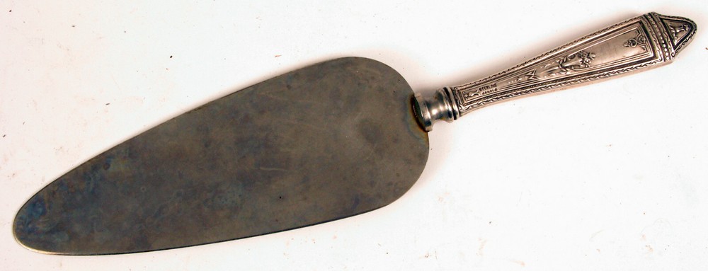 ANTIQUE STERLING SILVER HANDLE CAKE SERVER SPATULA .925 NICE !!