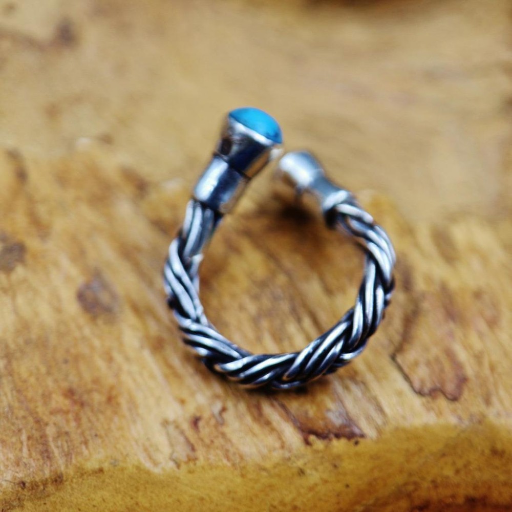 Unique Handmade Egyptian Oxidized Vintage Solid Silver Arabic/Persion Ring Band