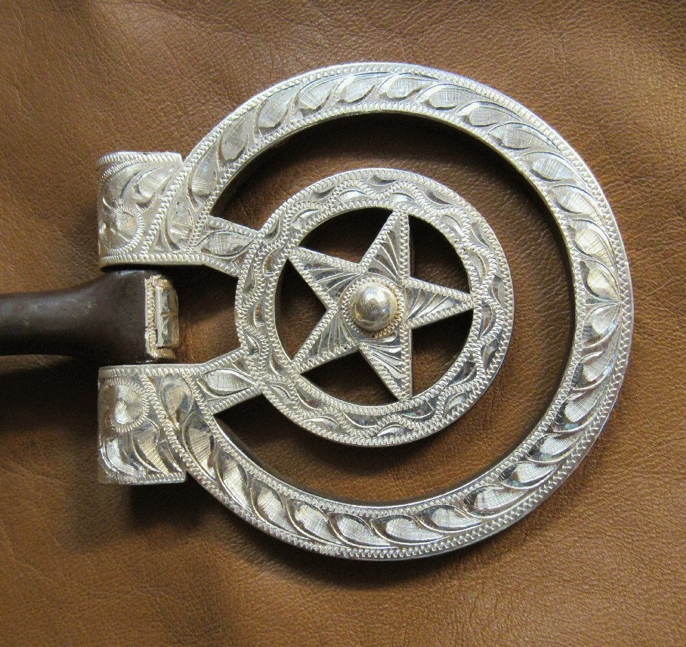 E Garcia D Ring Texas Star Snaffle Bit Brown Finish