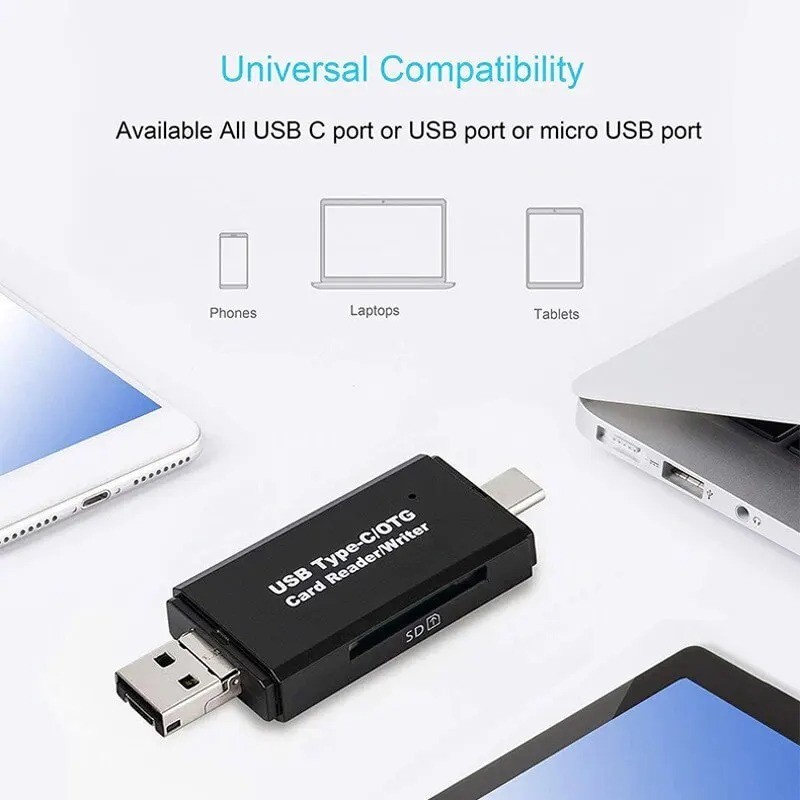 Card Reader USB 3.0 Type C Micro SD TF OTG Smart Memory Adapter Laptop Computer