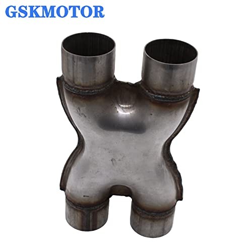 Universal Crossover X Pipe, 3" Dual Inlet/Outlet Exhaust Pipe Adapter