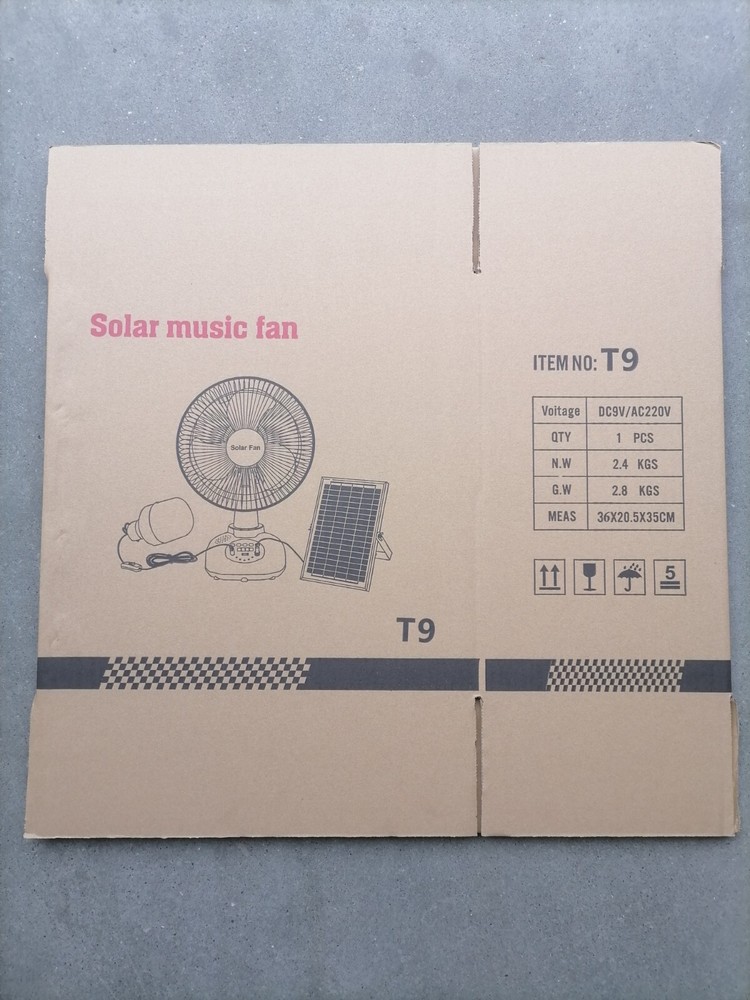 Rechargeable Modern Fan solar panel Button Control USB LED light 1 bulbs - White