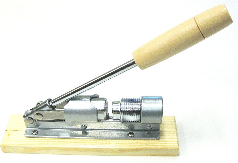 Heavy Duty Pecan and Nut Cracker Tool, Wood Base and Adjustable Handle, Easy Use