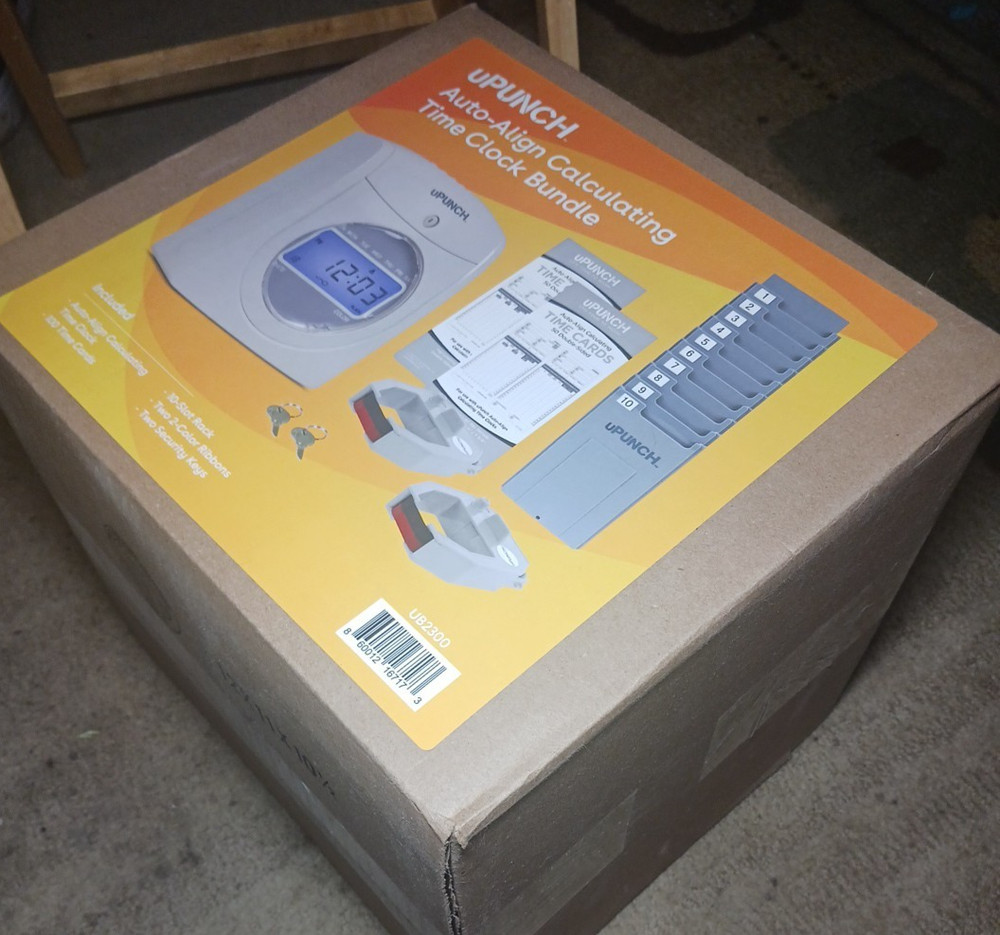 uPUNCH Auto-Align Calculating Time Clock Bundle -New Sealed Box!