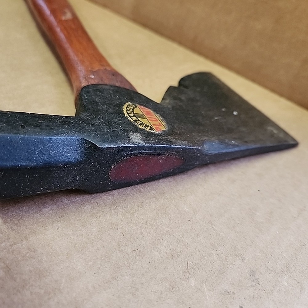 Vintage Plumb Permabond Carpenter Hatchet Half Hammer Axe Red Handle
