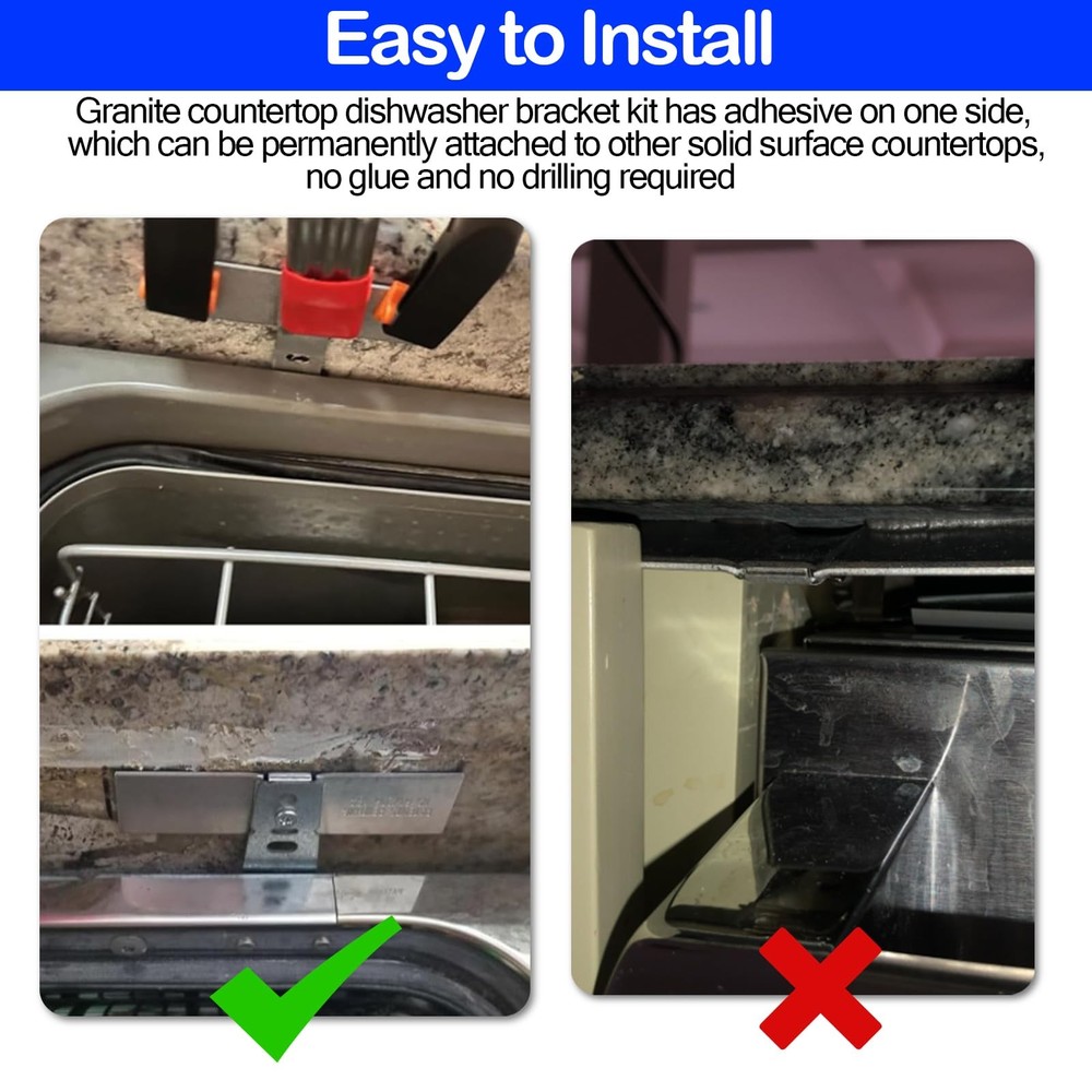 𝙐𝙥𝙜𝙧𝙖𝙙𝙚𝙙 Granite Dishwasher Mounting Bracket Kit Includes 2 Pcs Grani...