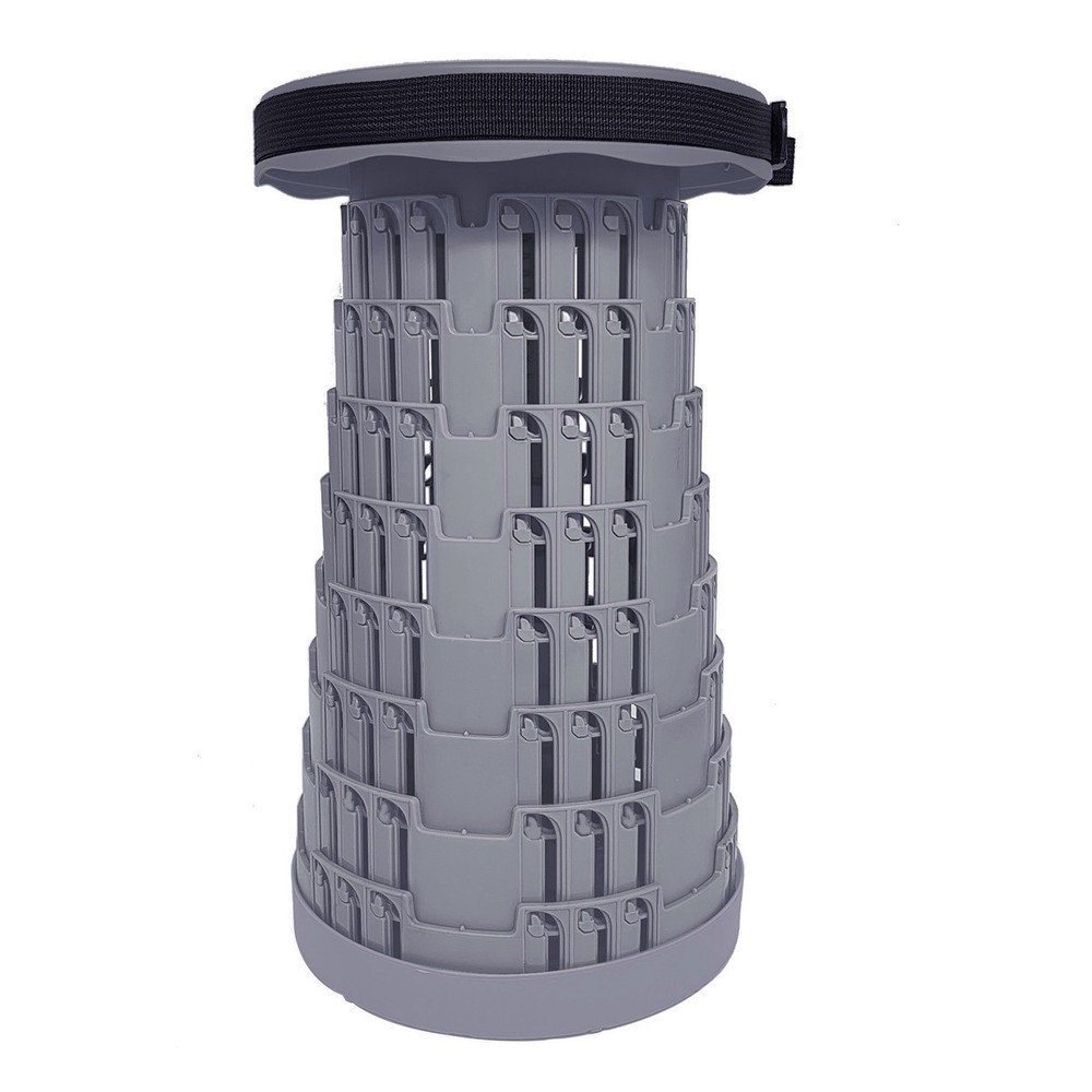 Aries Portable Telescoping Stool/Chair, Solid Gray