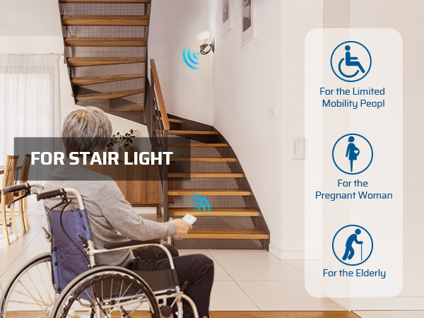 Wireless Light Switch Remote Control for Pull Chain Lamps No Wiring Needed