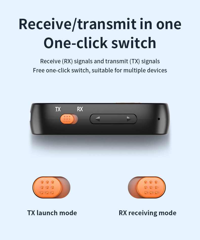 2in1 Bluetooth-Compatible Reception Transmitter 3.5mm AUX Wireless Audio Adapter