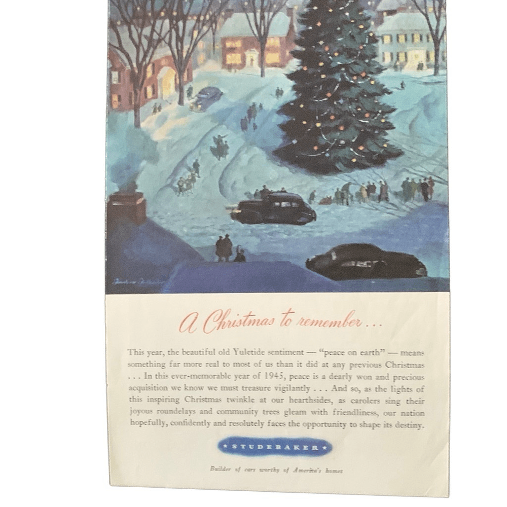Vintage 1945 Studebaker A Christmas to Remember Ad Advertisement