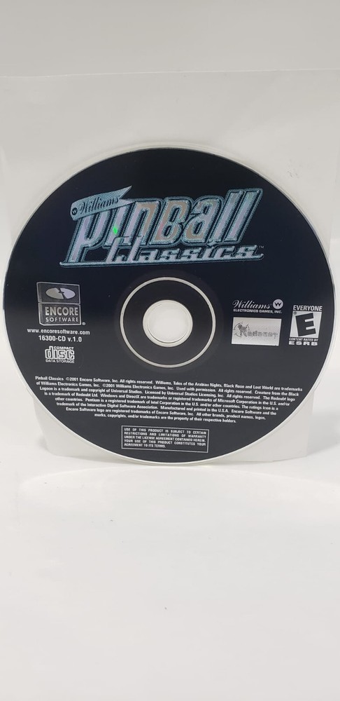 Williams Pinball Classics Encore software