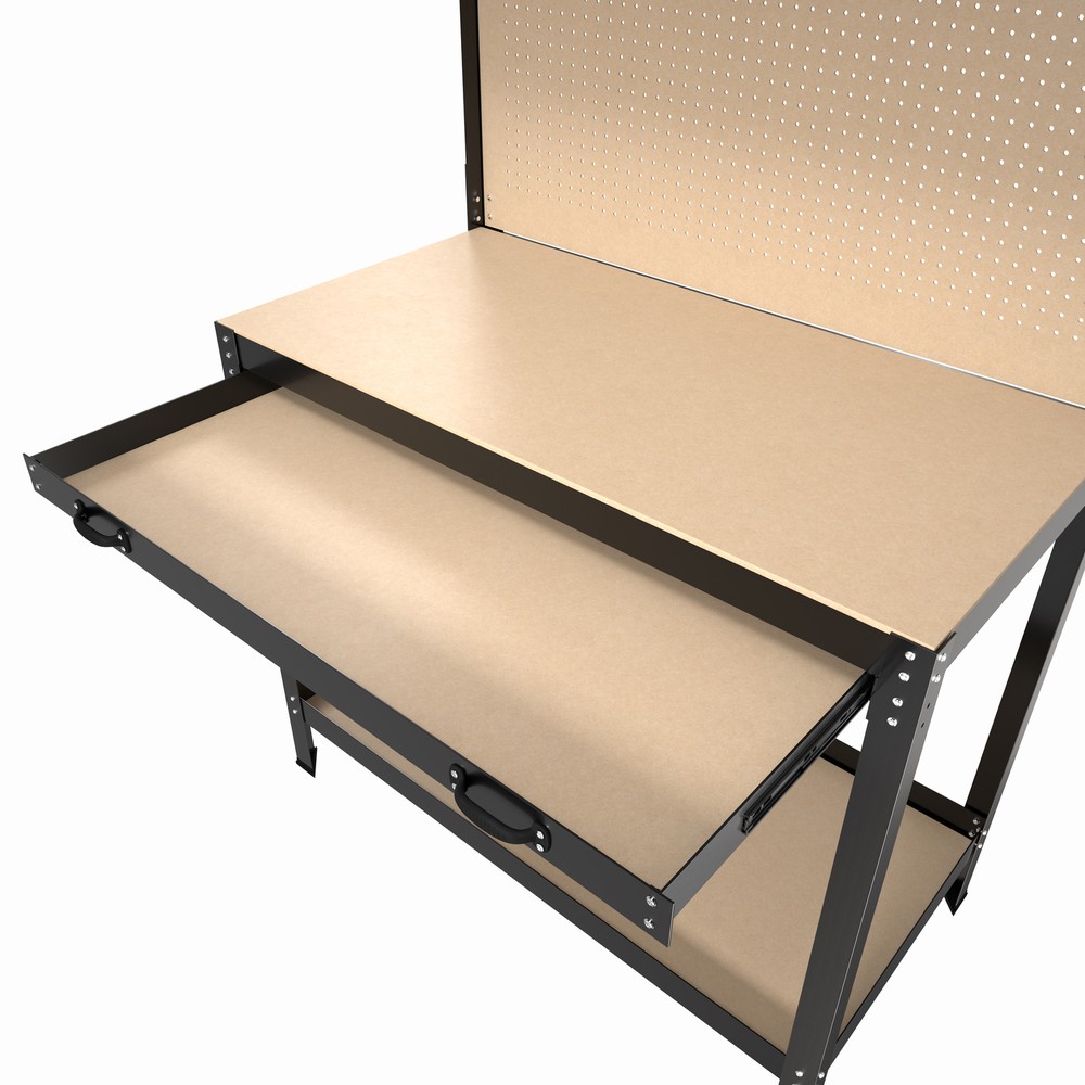 47" Heavy Duty Workbench Adjustable Height Work Table 300lbs Load w/ Drawer