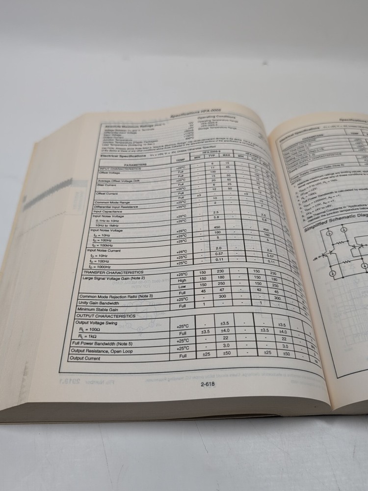 Electronics Book: Harris Semiconductor, Linear And Telecom Analog Signal 1993-94