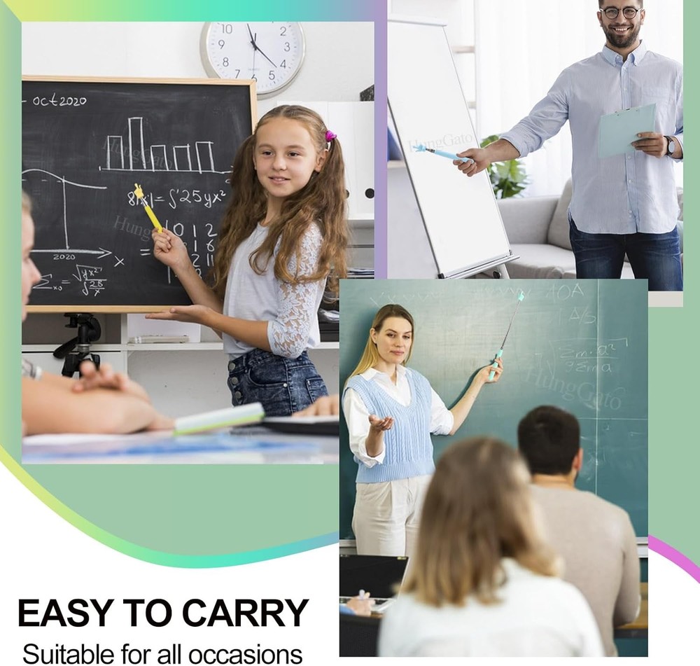 4PCS Retractable Teacher Pointer for Classroom Kids Reading, Mini Extendable...
