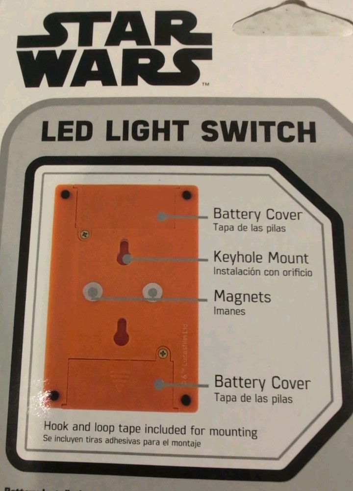 Star Wars Switch LED Night Light, Manual On / Off Switch New