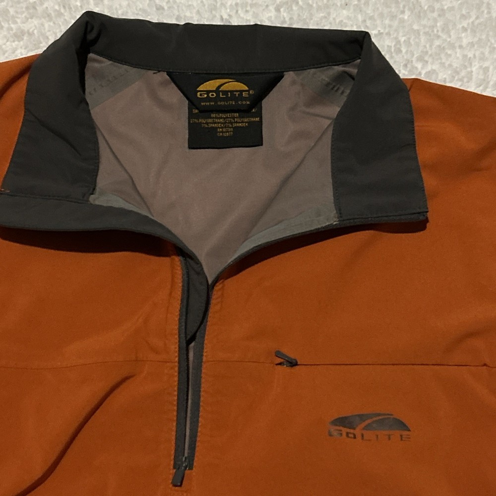 GoLite Mens M 1/4 Zip pullover LS Jacket Burnt Orange Windbreaker Golf