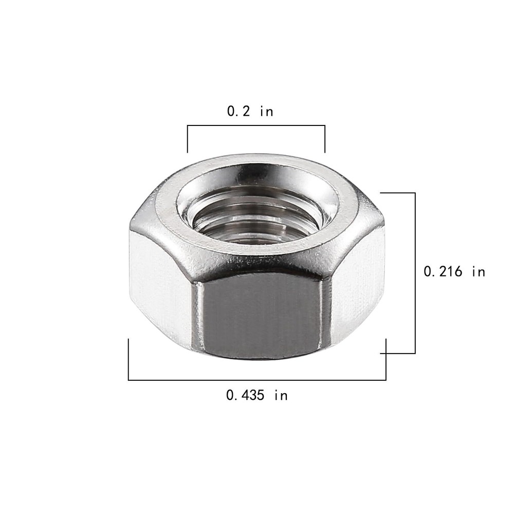 1/4-20 304 Stainless Steel Hex-Nuts 50pcs