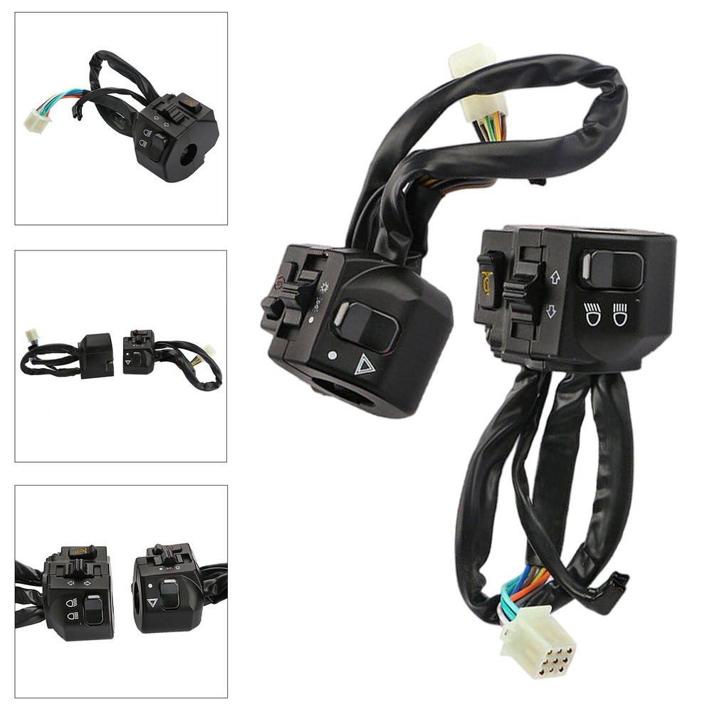 2x Motorcycle 7/8" Handlebar Horn Turn Signal Headlight Electrical Start Switch
