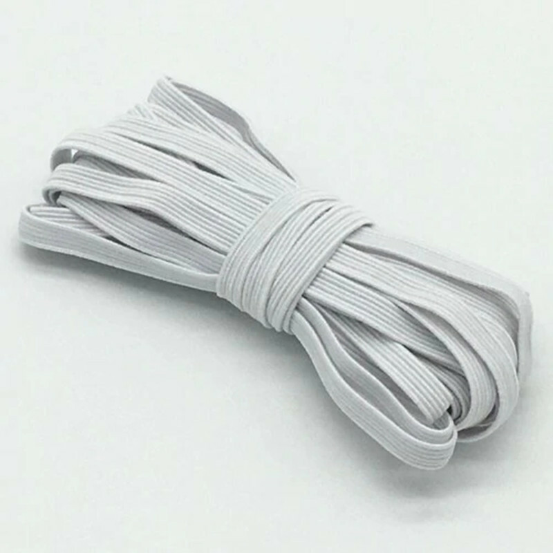 Flat Braided Elastic Band 1/4" (6mm),width White Black Multi Color 10 yards