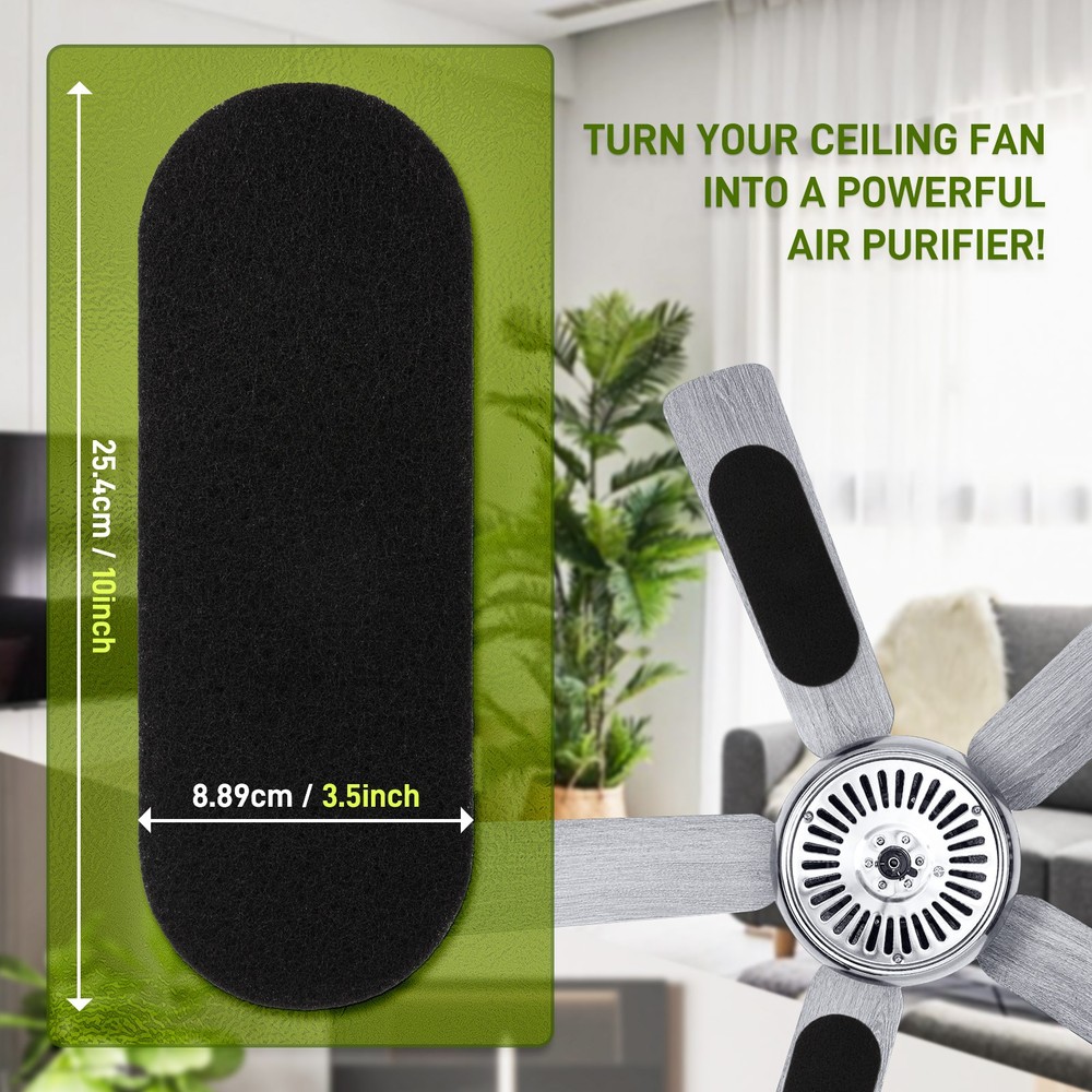 Universal Ceiling Fan Filters - Activated carbon Filter 5Pcs, Easy to replace