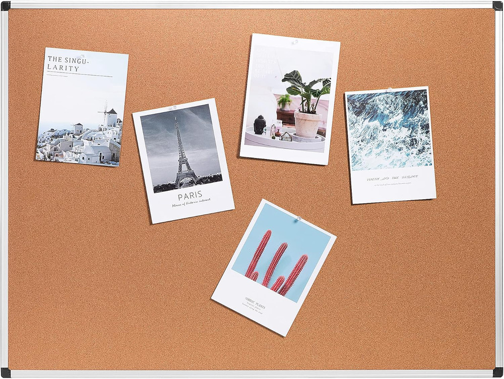 Rectangular Bulletin Board, Cork Board for Wall, Vision Board for Classroom and