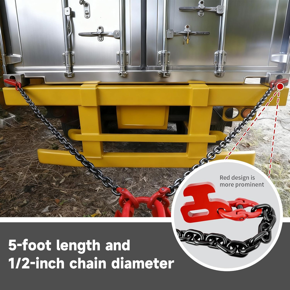 G80 Container Loading Chain (1/2" X 5') - 8800 Lbs Capacity, Hot Dip Galvanized
