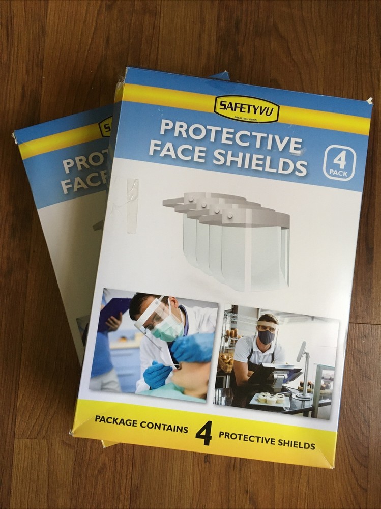 SafetyVU Protective Face Shields 4 Pack - Lot of 2