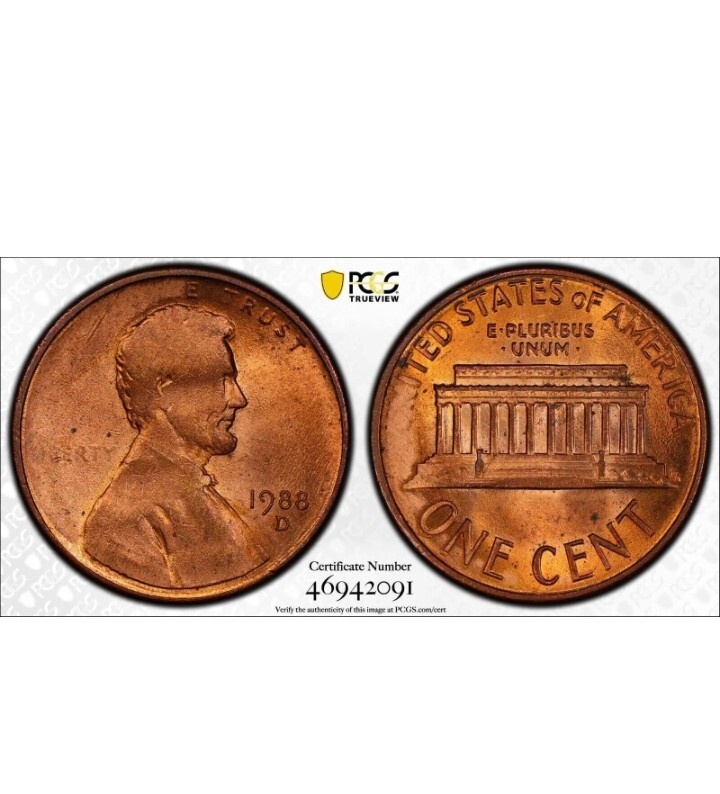 1988 MINT ERROR PENNY VERY RARE MS62RD