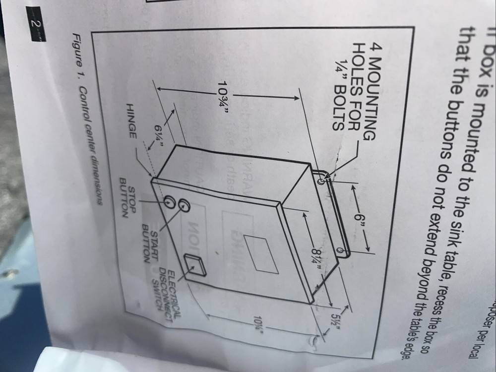 In-Sink-Erator MSLV-9 Disposer Control Panel Center