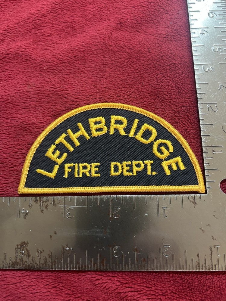 Obsolete Lethbridge, Alberta, Canada Uniform Fire Department Badge Patch.
