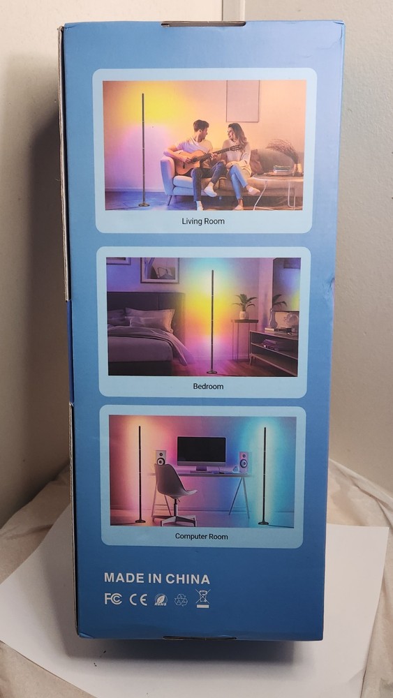 Floor Lamp 2 Pack RGB LED Color Changing USB Dynamic Lighting App Remote Control
