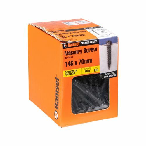 Ramset 14g x 70mm Black Ankascrew - 100 Pack