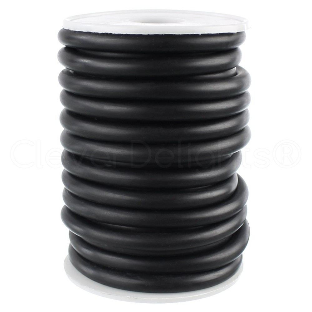 5-Ft Solid Rubber Cord 1/4" Diameter Buna 70 Durometer Black .25" Round