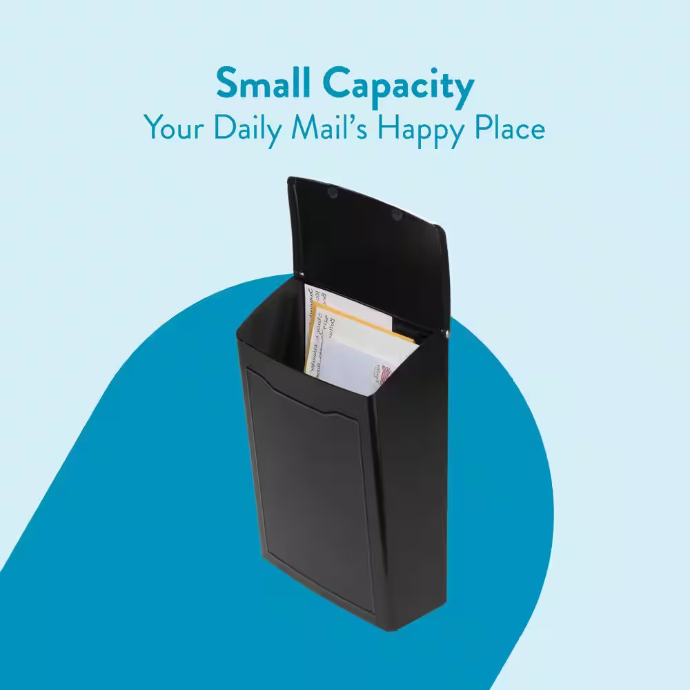 Marina Black Small Steel Wall Mount Mailbox