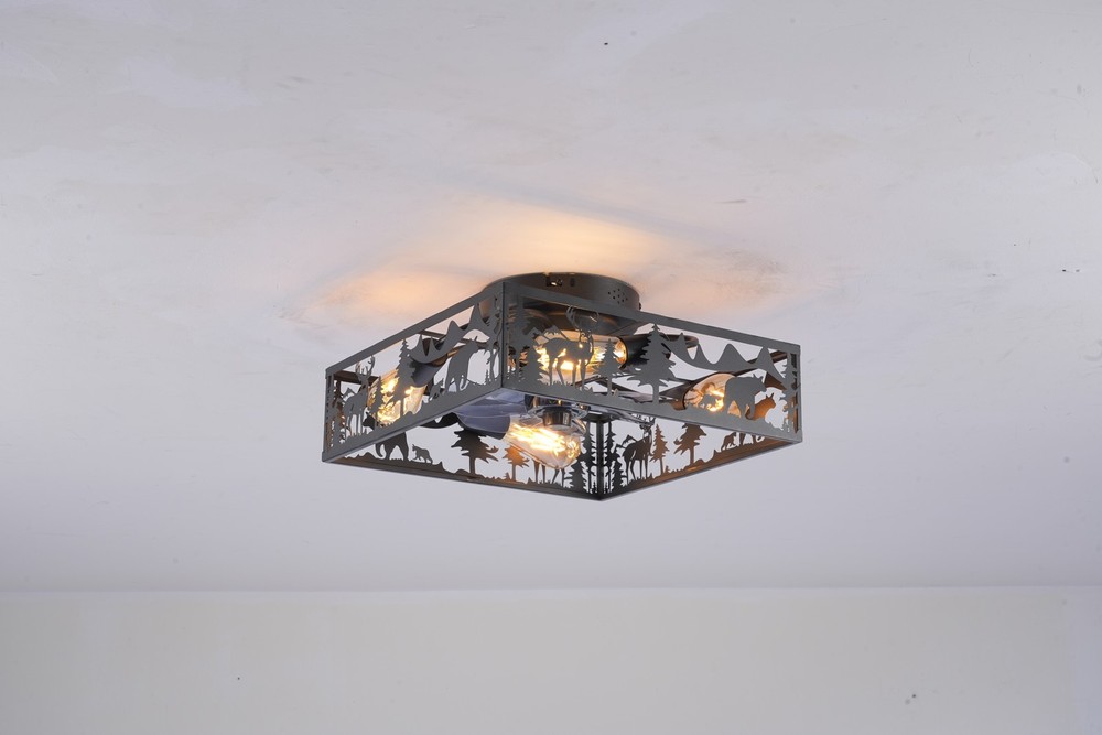 20" Flush Mount Bladeless Ceiling Fan, Remote, 6-Speed, Reversible, Matte Black