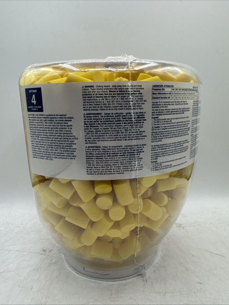 E-A-R Classic Earplugs 500 Count Bottle Yellow Polyurethane Foam Regular 3Mclass