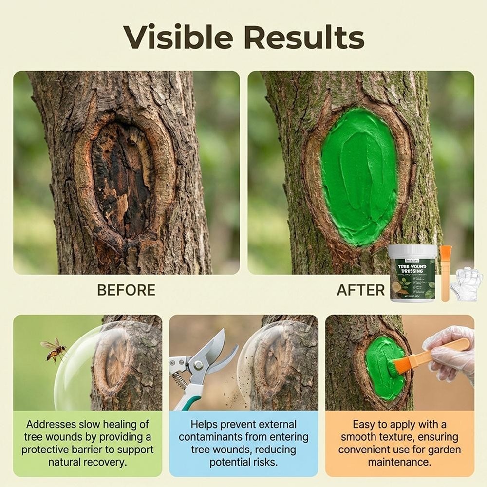 Tree Wound CarePaste 100g, Pruning Sealant & Grafting withBrush Protector E3N2