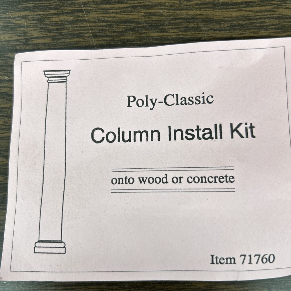 Poly-Classic Column Installation onto Wood or Concrete
