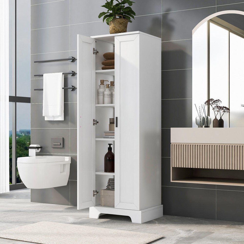 Storage Cabinet W Two Doors Adjustable Shelf