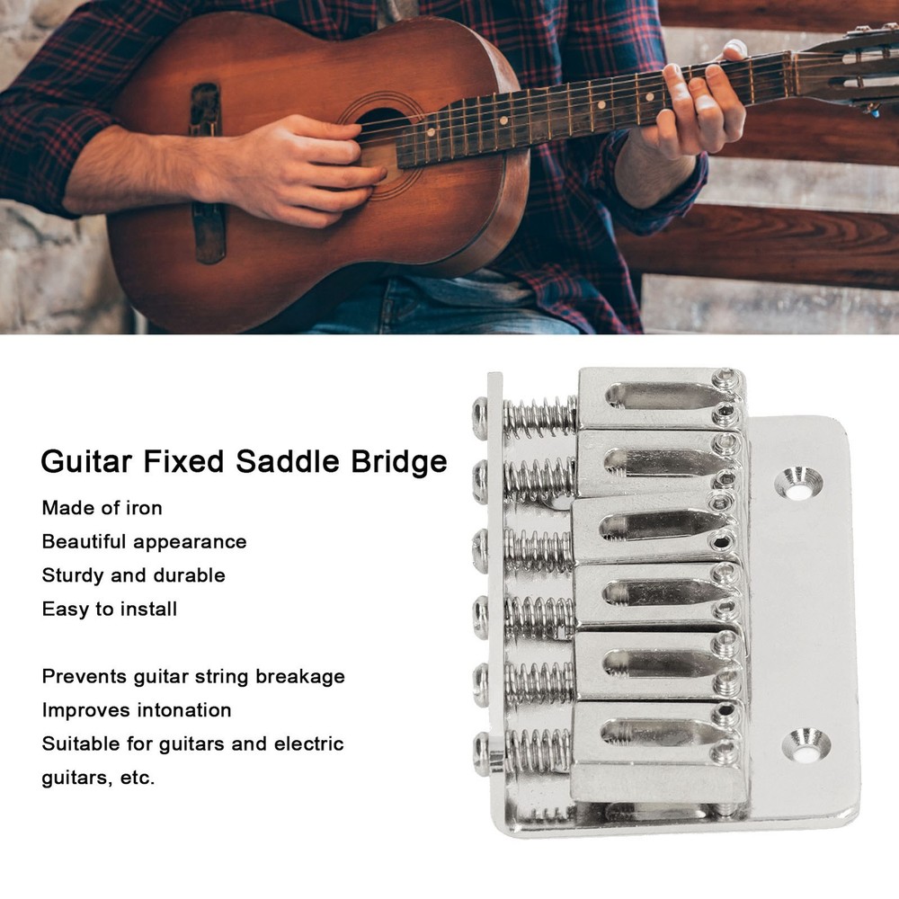 6 String Guitar Fixed Saddle Bridge Hardtail Top Loader Electric Guitar Saddle