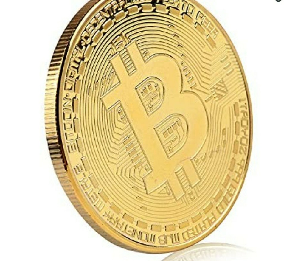 Bitcoin Commemorative Coin 24K Gold Plated BTC
