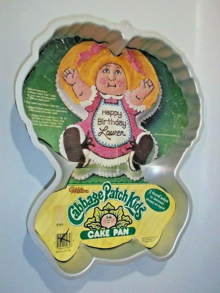 Vintage 1984 Wilton Cabbage Patch Kids Cake Pan Mold with Cover Sheet