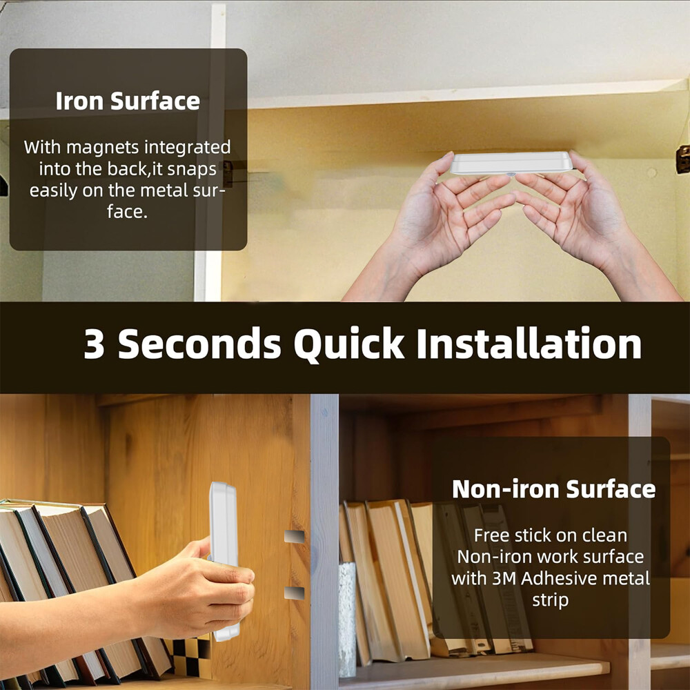 LED motion sensor light, compact wireless cabinet light can be charged by USB