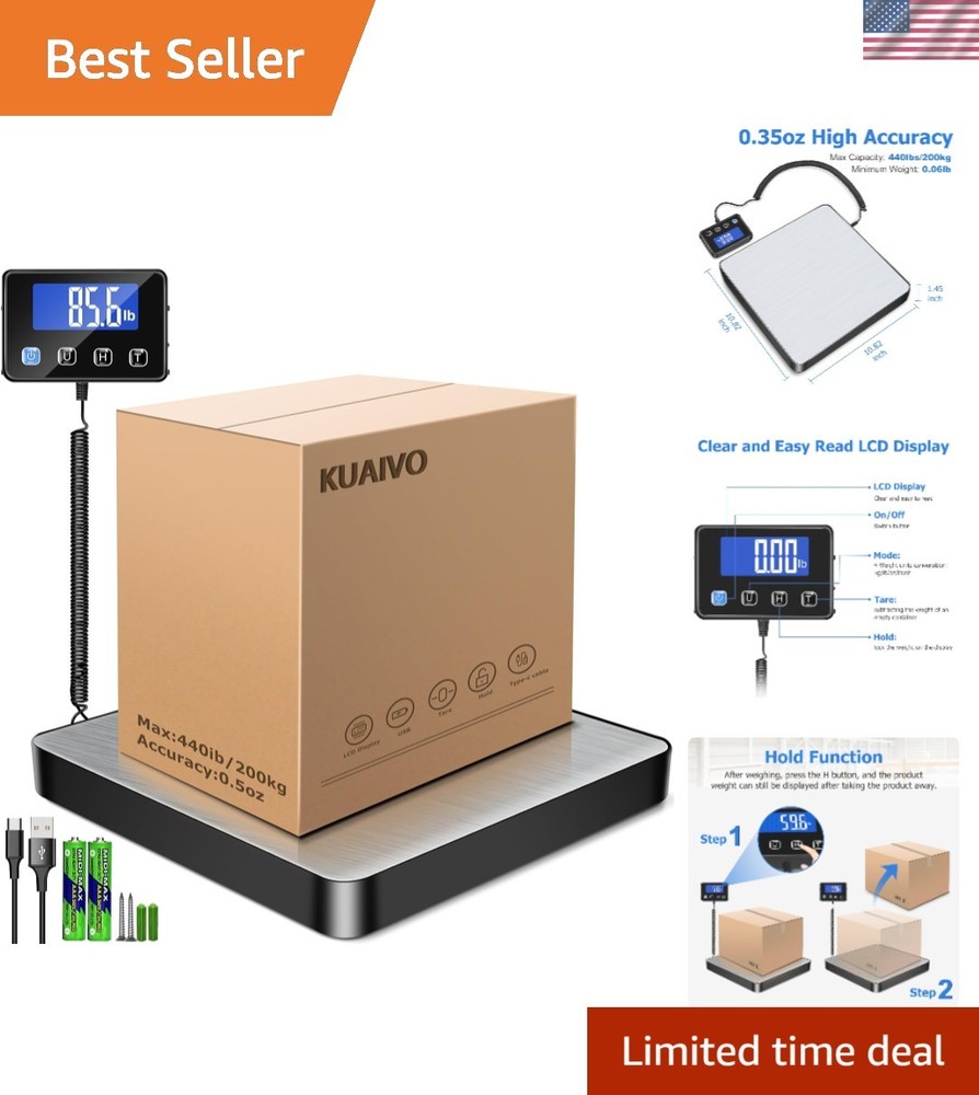 Shipping Scale, 440 LB Heavy Duty Postal Scale for Packages, High Accurate