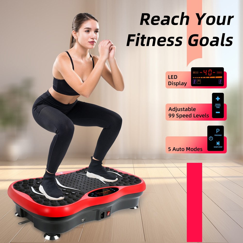Whole Body Vibration Plate Exercise 330LBS Vibrating Platform Music Bluetooth